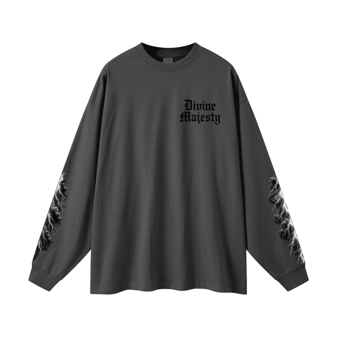 305GSM Unisex Premium Heavyweight Double-Yarn Plain Fabric Earth-Tone Basic Layering Long sleeve Carbon Grey