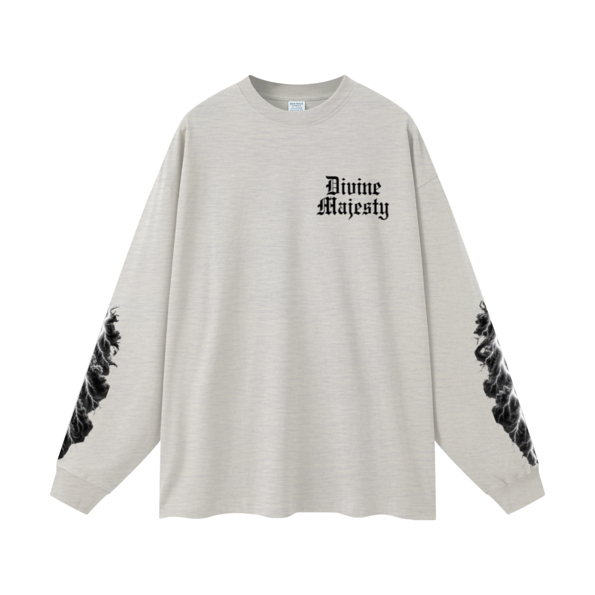 305GSM Unisex Premium Heavyweight Double-Yarn Plain Fabric Earth-Tone Basic Layering Long sleeve Oatmeal Grey