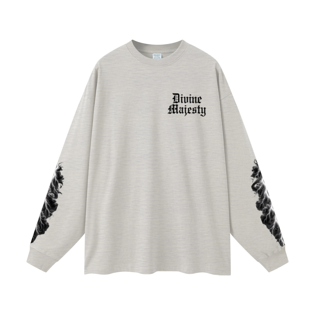 305GSM Unisex Premium Heavyweight Double-Yarn Plain Fabric Earth-Tone Basic Layering Long sleeve Oatmeal Grey