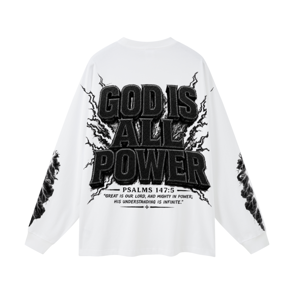 305GSM Unisex Premium Heavyweight Double-Yarn Plain Fabric Earth-Tone Basic Layering Long sleeve White