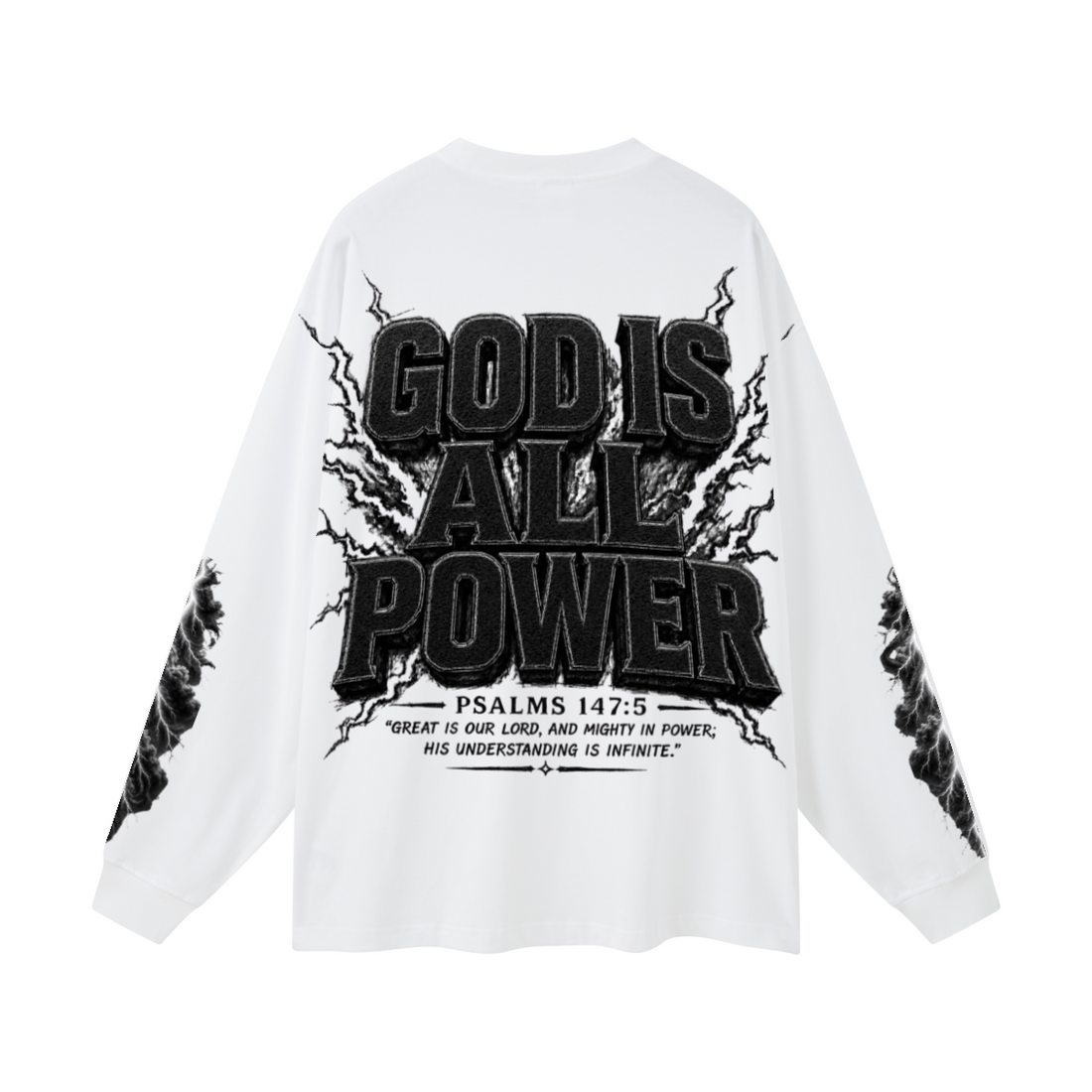 305GSM Unisex Premium Heavyweight Double-Yarn Plain Fabric Earth-Tone Basic Layering Long sleeve White
