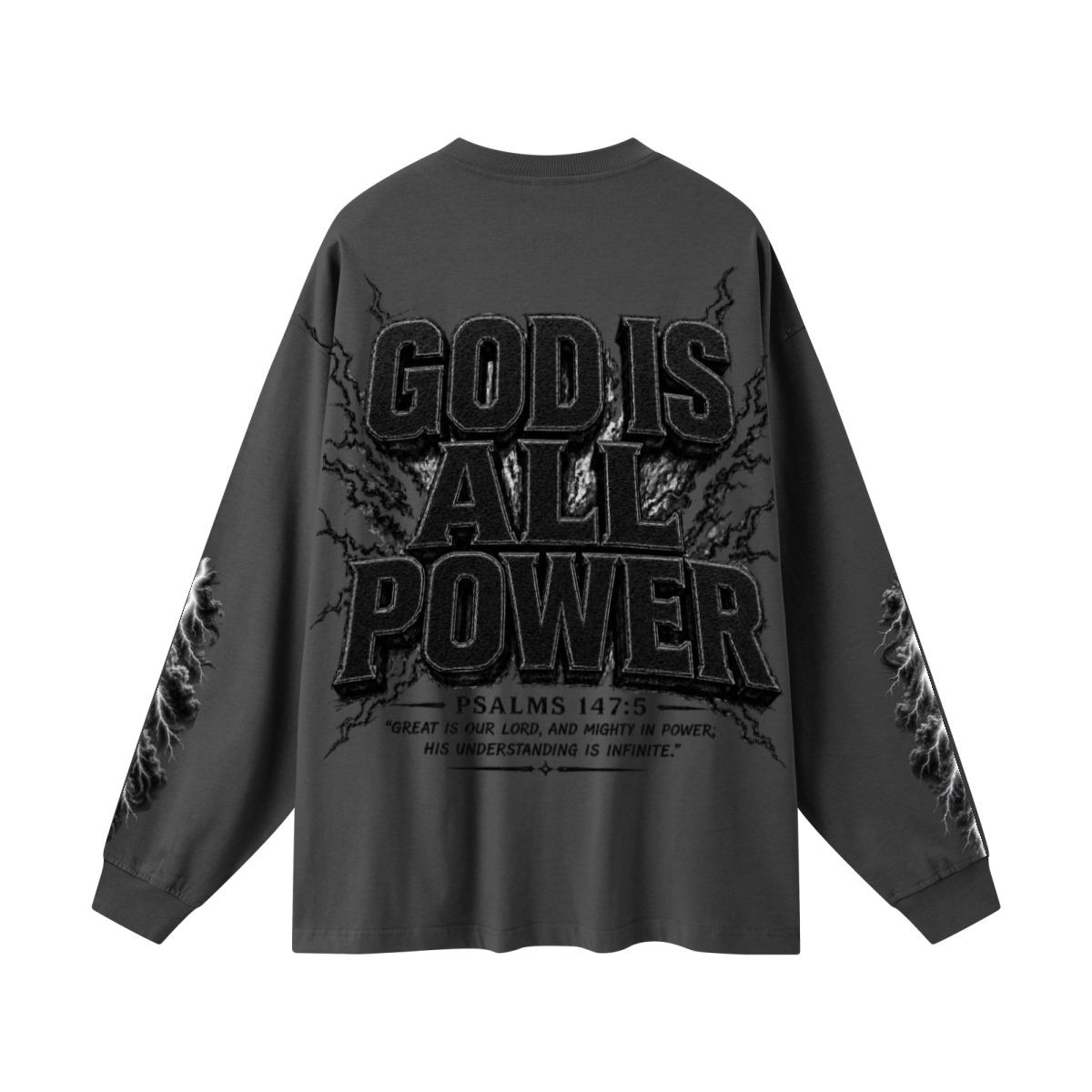 305GSM Unisex Premium Heavyweight Double-Yarn Plain Fabric Earth-Tone Basic Layering Long sleeve Carbon Grey