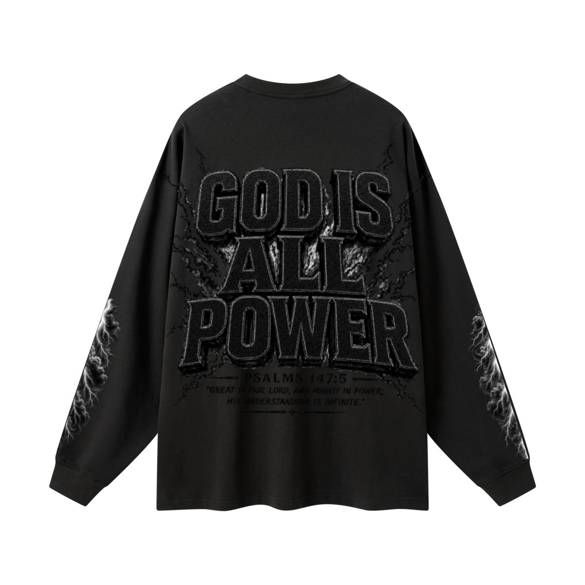 305GSM Unisex Premium Heavyweight Double-Yarn Plain Fabric Earth-Tone Basic Layering Long sleeve Black