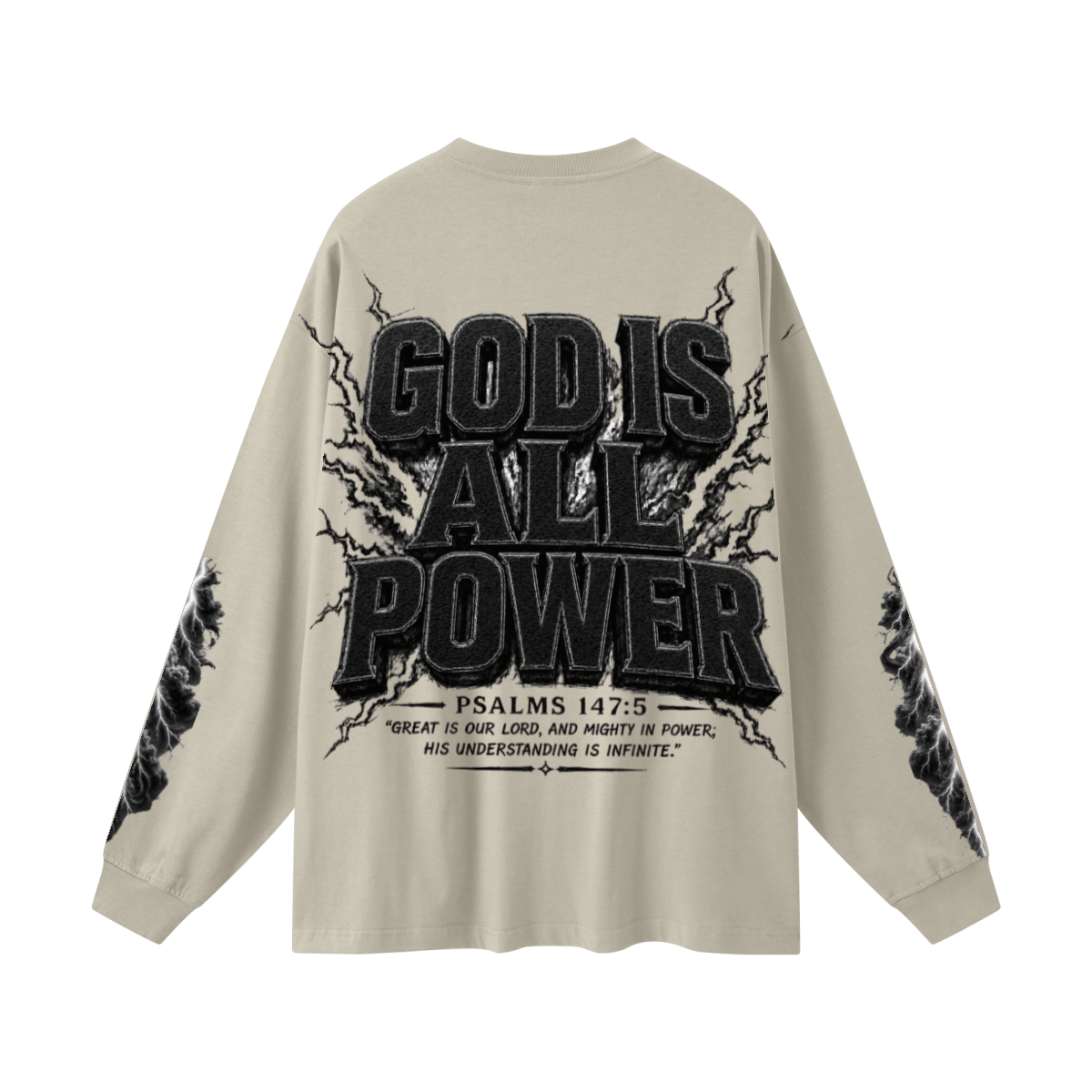 305GSM Unisex Premium Heavyweight Double-Yarn Plain Fabric Earth-Tone Basic Layering Long sleeve Sand