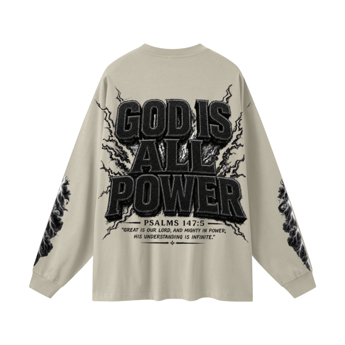 305GSM Unisex Premium Heavyweight Double-Yarn Plain Fabric Earth-Tone Basic Layering Long sleeve Sand