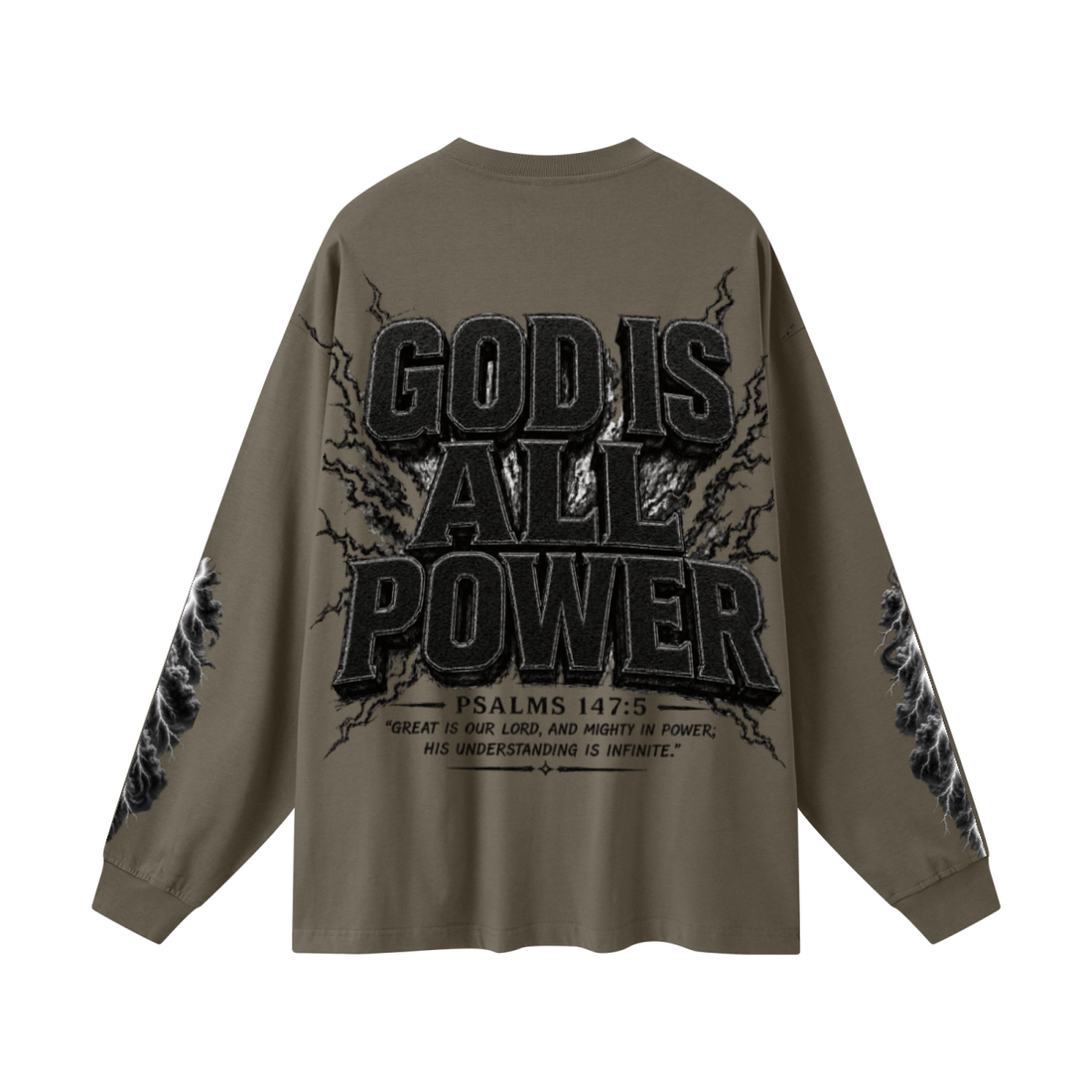 305GSM Unisex Premium Heavyweight Double-Yarn Plain Fabric Earth-Tone Basic Layering Long sleeve Brown