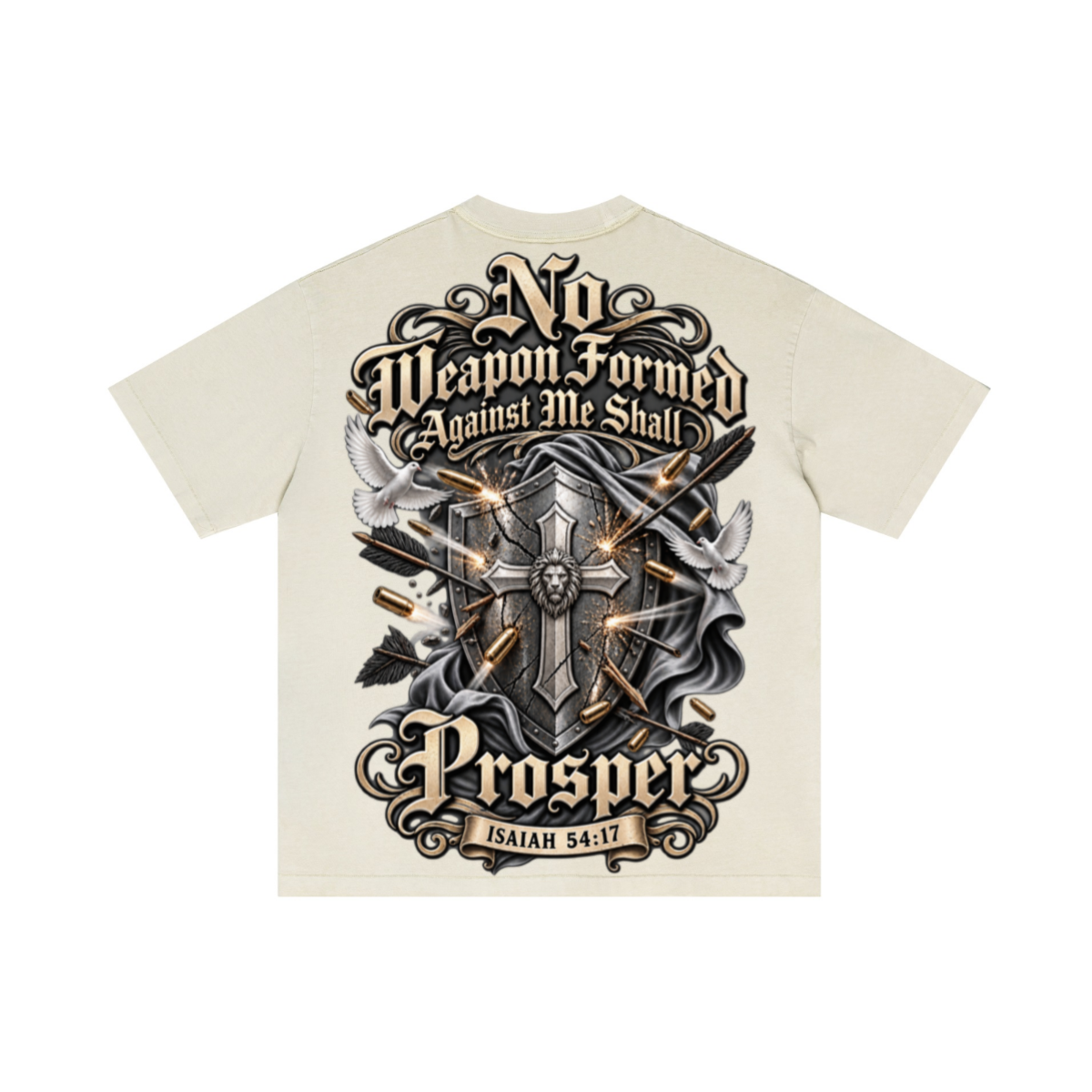 275GSM Unisex Double-Yarn 100% Cotton Plain-Wash T-shirt Apricot Grey