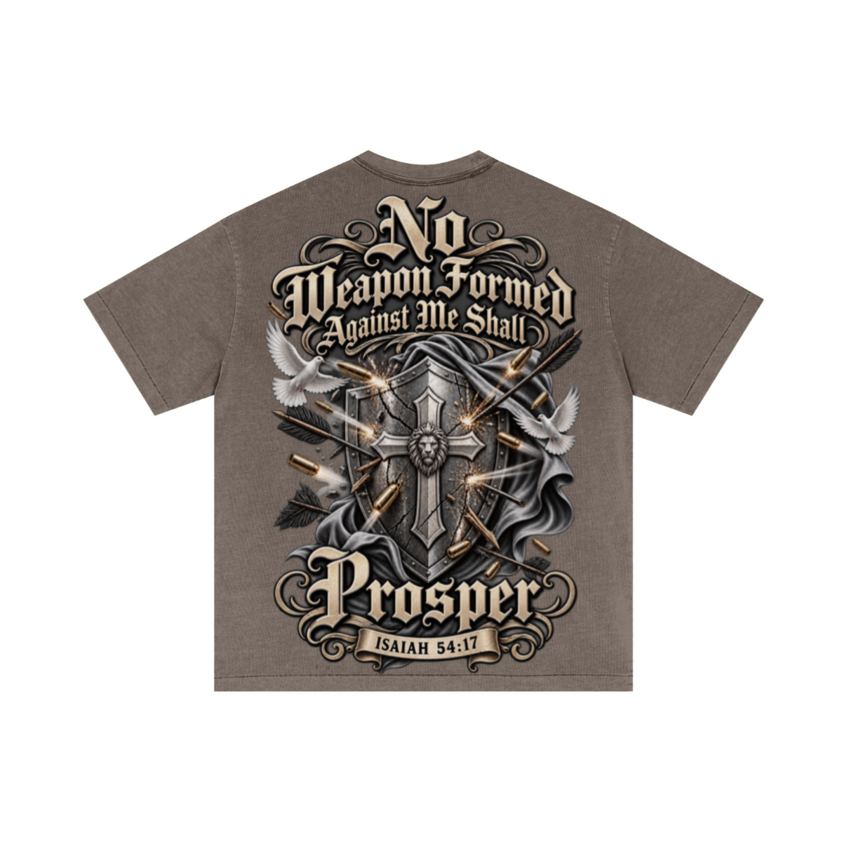 275GSM Unisex Double-Yarn 100% Cotton Plain-Wash T-shirt Coffee Brown