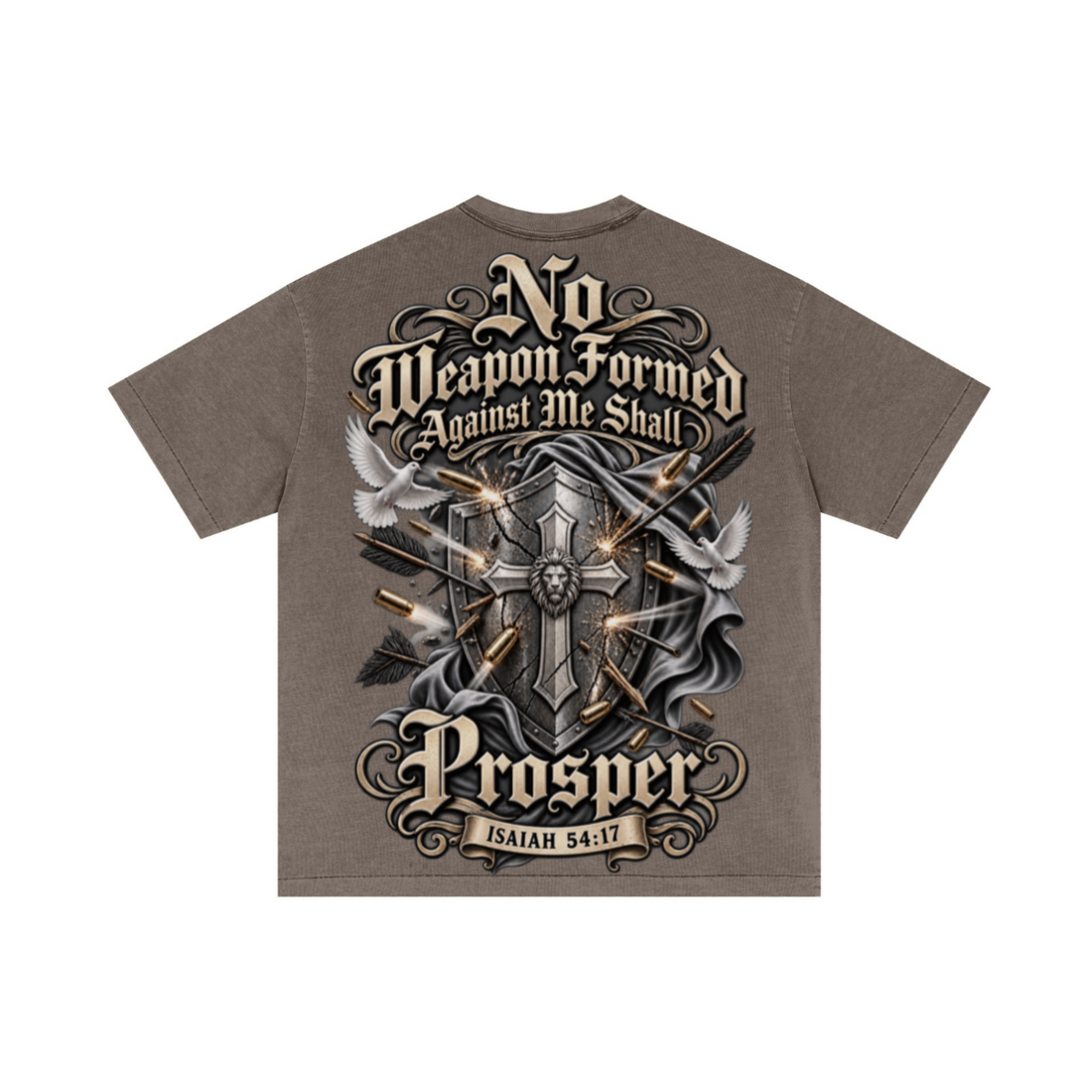 275GSM Unisex Double-Yarn 100% Cotton Plain-Wash T-shirt Coffee Brown