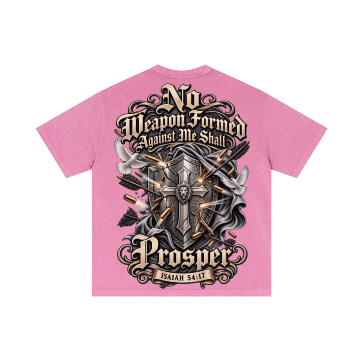 275GSM Unisex Double-Yarn 100% Cotton Plain-Wash T-shirt Rose Pink