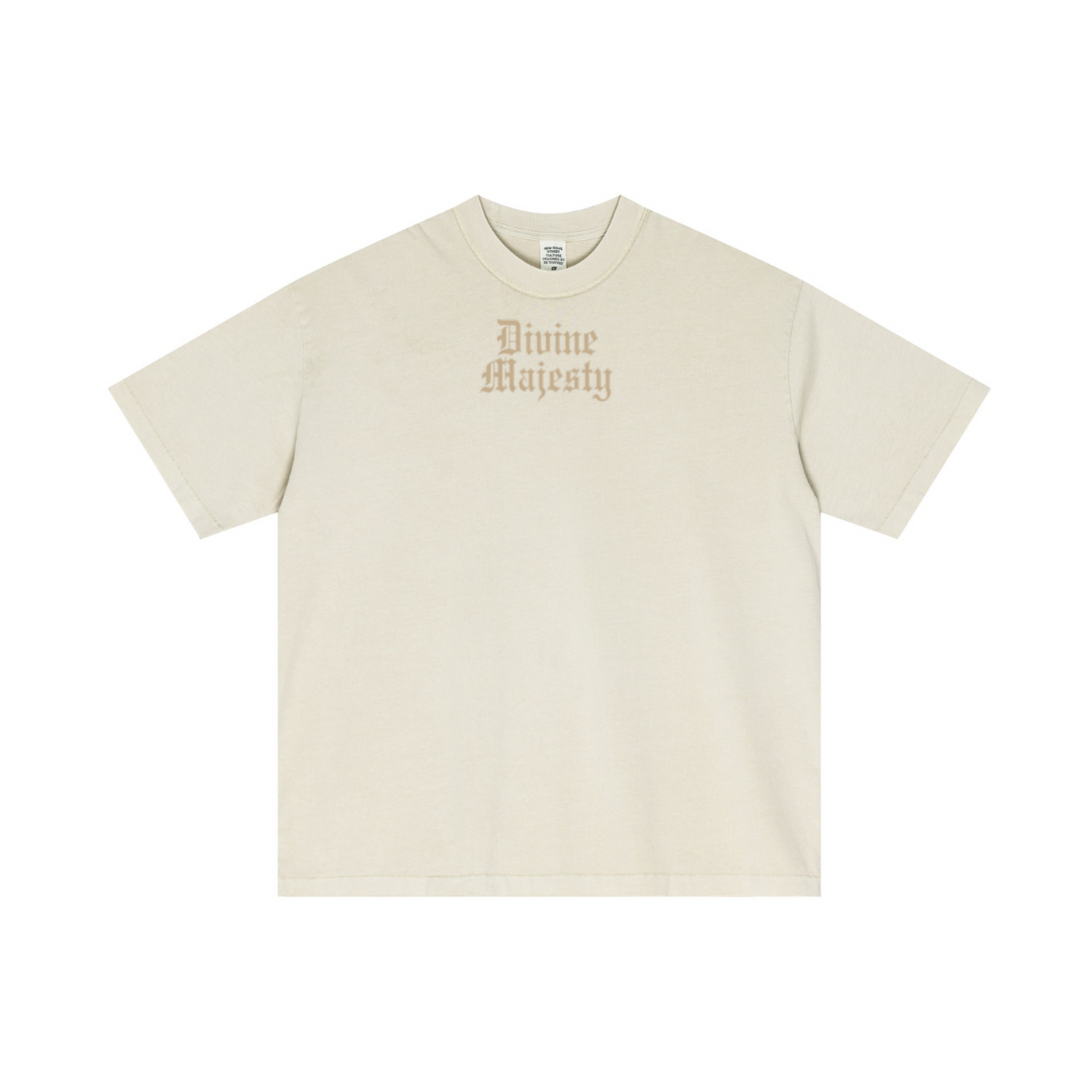 275GSM Unisex Double-Yarn 100% Cotton Plain-Wash T-shirt Apricot Grey