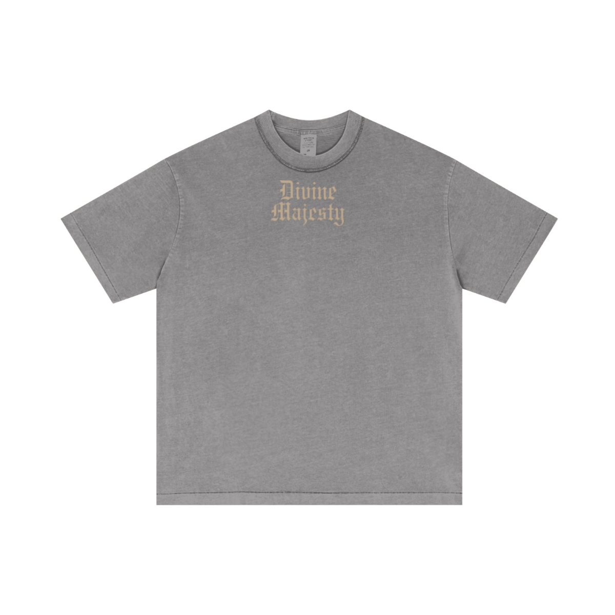 275GSM Unisex Double-Yarn 100% Cotton Plain-Wash T-shirt Medium Grey