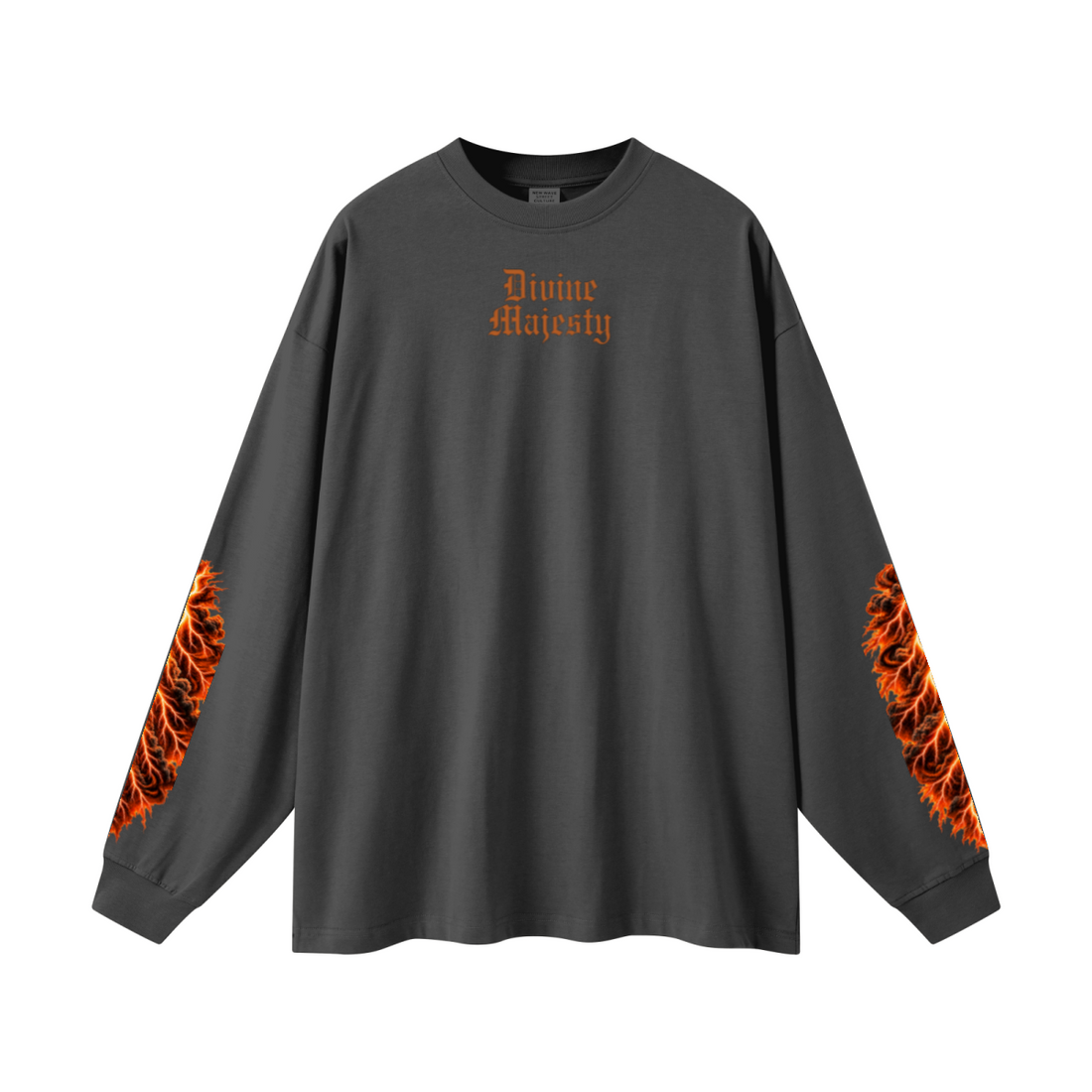 305GSM Unisex Premium Heavyweight Double-Yarn Plain Fabric Earth-Tone Basic Layering Long sleeve Carbon Grey
