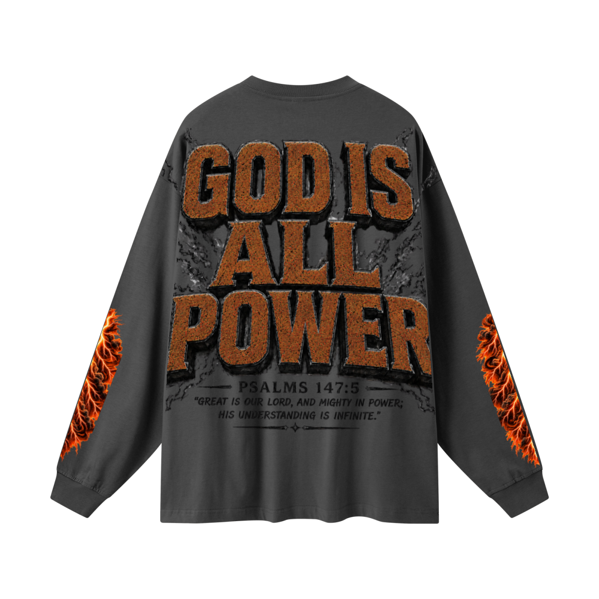 305GSM Unisex Premium Heavyweight Double-Yarn Plain Fabric Earth-Tone Basic Layering Long sleeve Carbon Grey