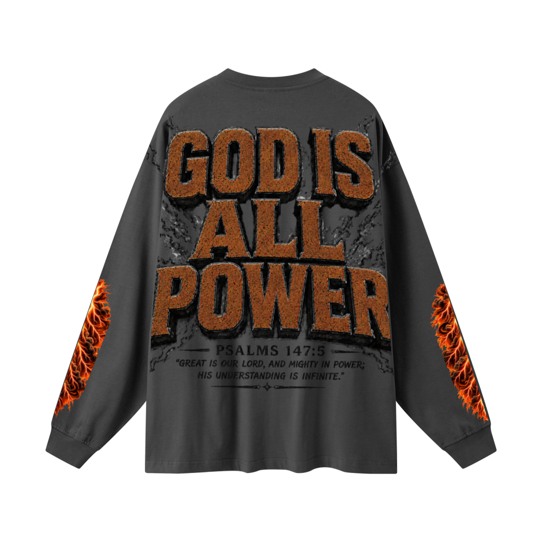 305GSM Unisex Premium Heavyweight Double-Yarn Plain Fabric Earth-Tone Basic Layering Long sleeve Carbon Grey