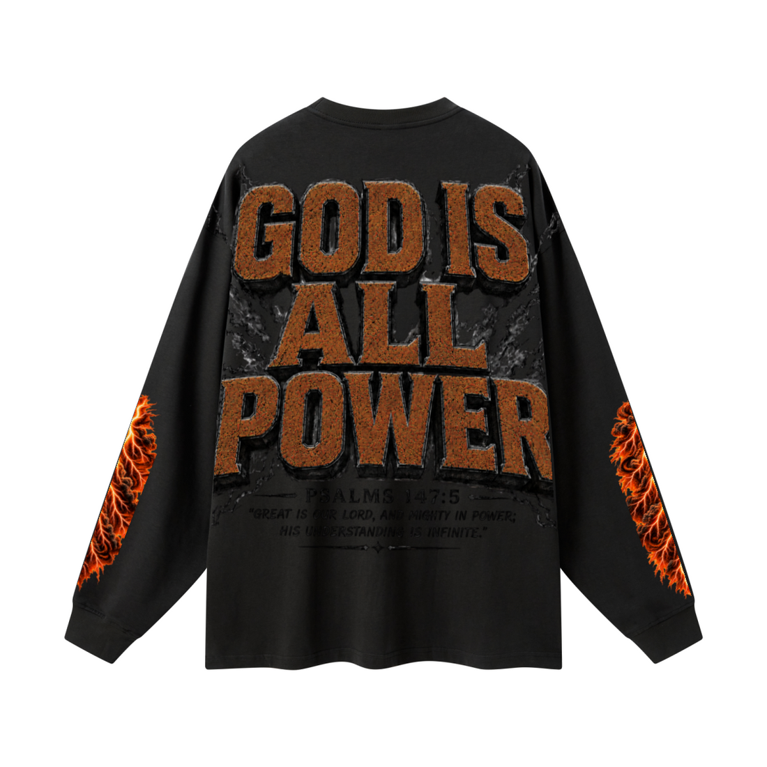 305GSM Unisex Premium Heavyweight Double-Yarn Plain Fabric Earth-Tone Basic Layering Long sleeve Black