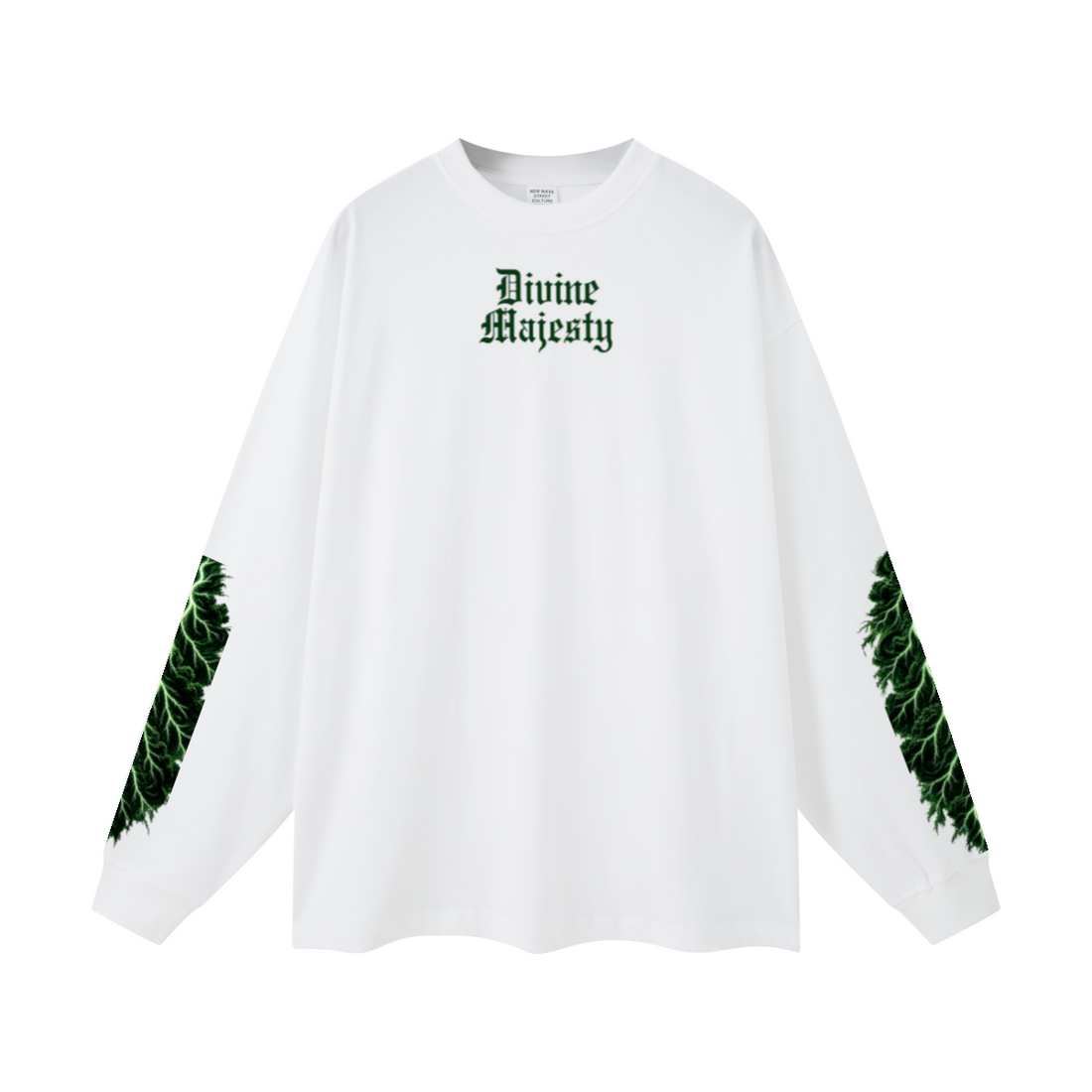 305GSM Unisex Premium Heavyweight Double-Yarn Plain Fabric Earth-Tone Basic Layering Long sleeve White