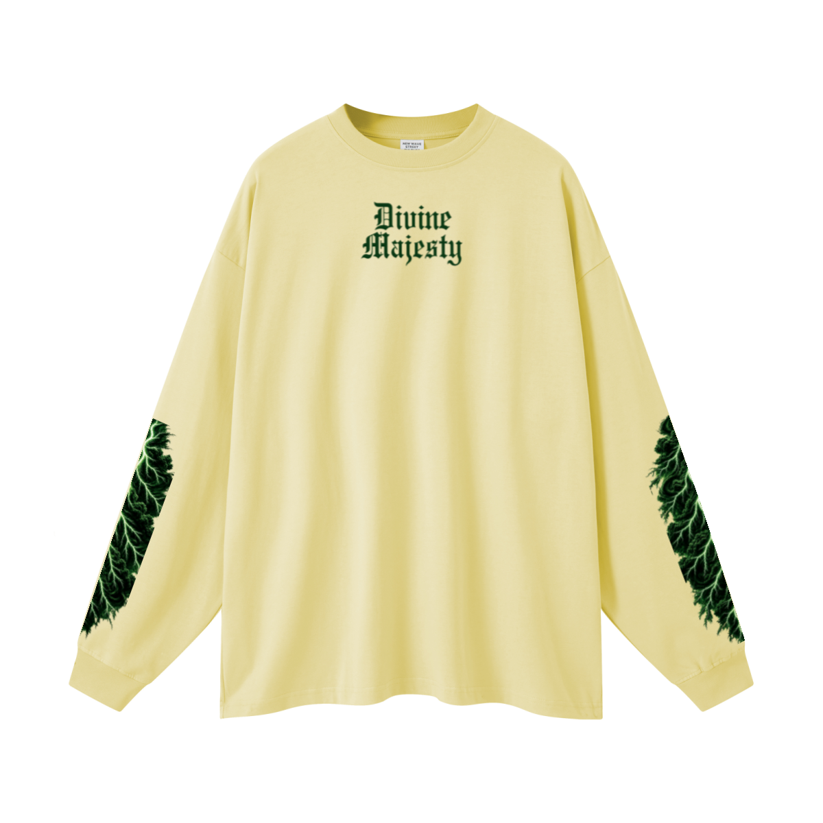 305GSM Unisex Premium Heavyweight Double-Yarn Plain Fabric Earth-Tone Basic Layering Long sleeve Yellow