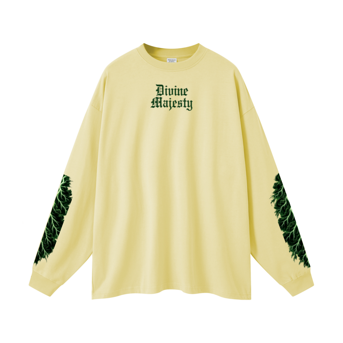 305GSM Unisex Premium Heavyweight Double-Yarn Plain Fabric Earth-Tone Basic Layering Long sleeve Yellow
