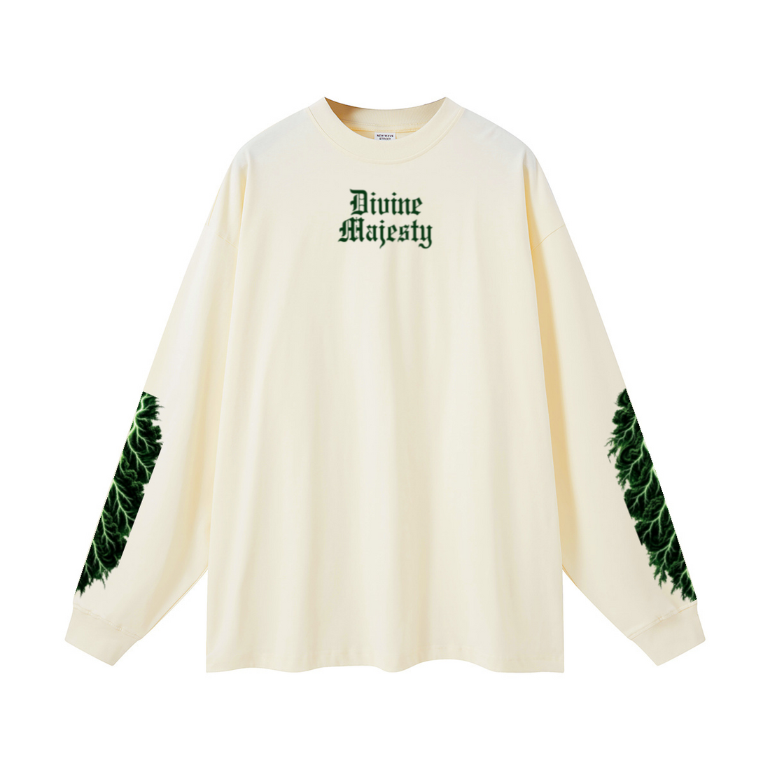305GSM Unisex Premium Heavyweight Double-Yarn Plain Fabric Earth-Tone Basic Layering Long sleeve Milk Tea White