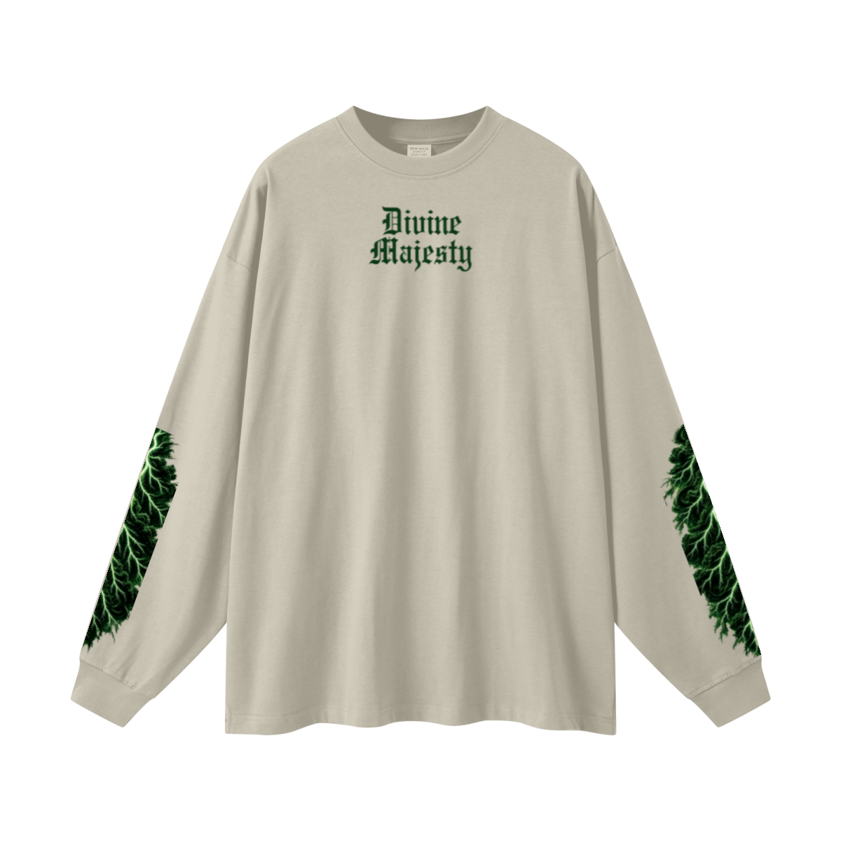 305GSM Unisex Premium Heavyweight Double-Yarn Plain Fabric Earth-Tone Basic Layering Long sleeve Sand