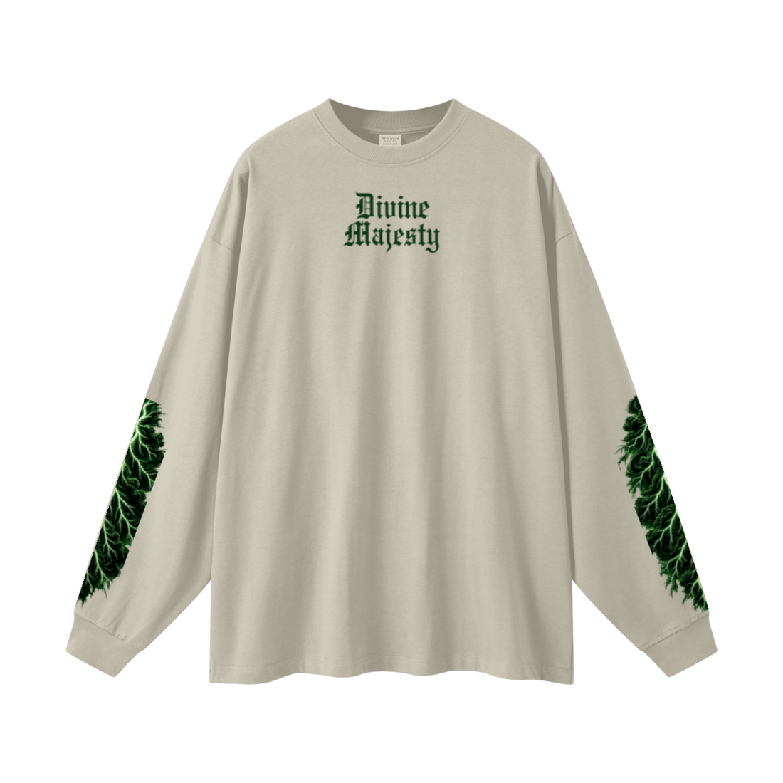 305GSM Unisex Premium Heavyweight Double-Yarn Plain Fabric Earth-Tone Basic Layering Long sleeve Sand