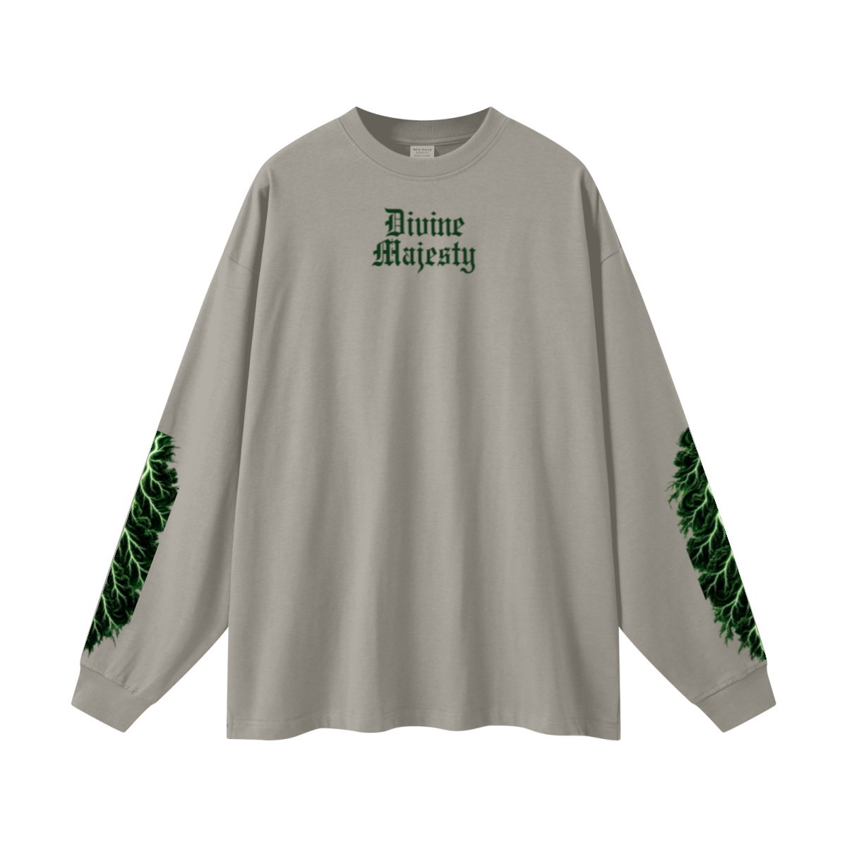 305GSM Unisex Premium Heavyweight Double-Yarn Plain Fabric Earth-Tone Basic Layering Long sleeve Grey Camel