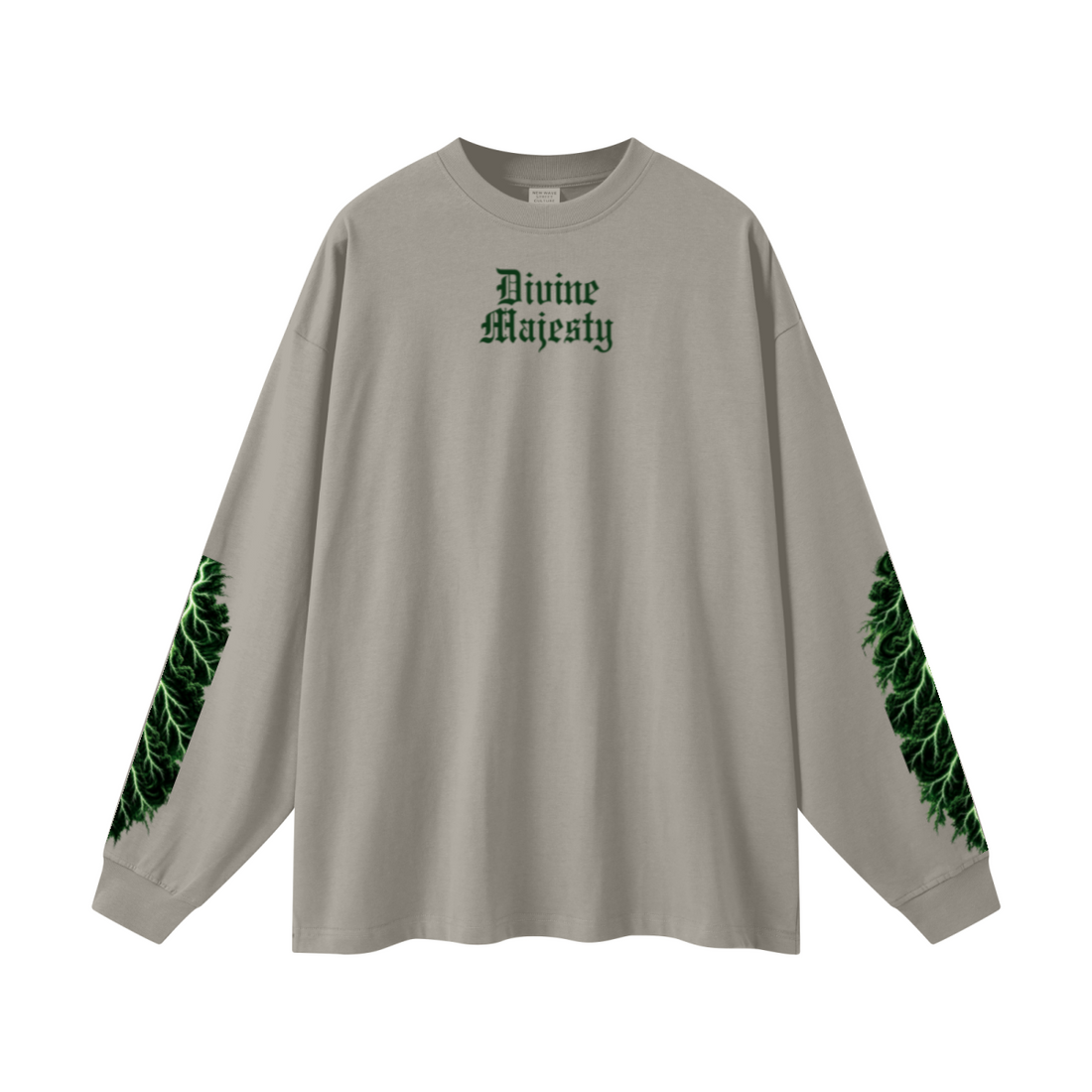 305GSM Unisex Premium Heavyweight Double-Yarn Plain Fabric Earth-Tone Basic Layering Long sleeve Grey Camel