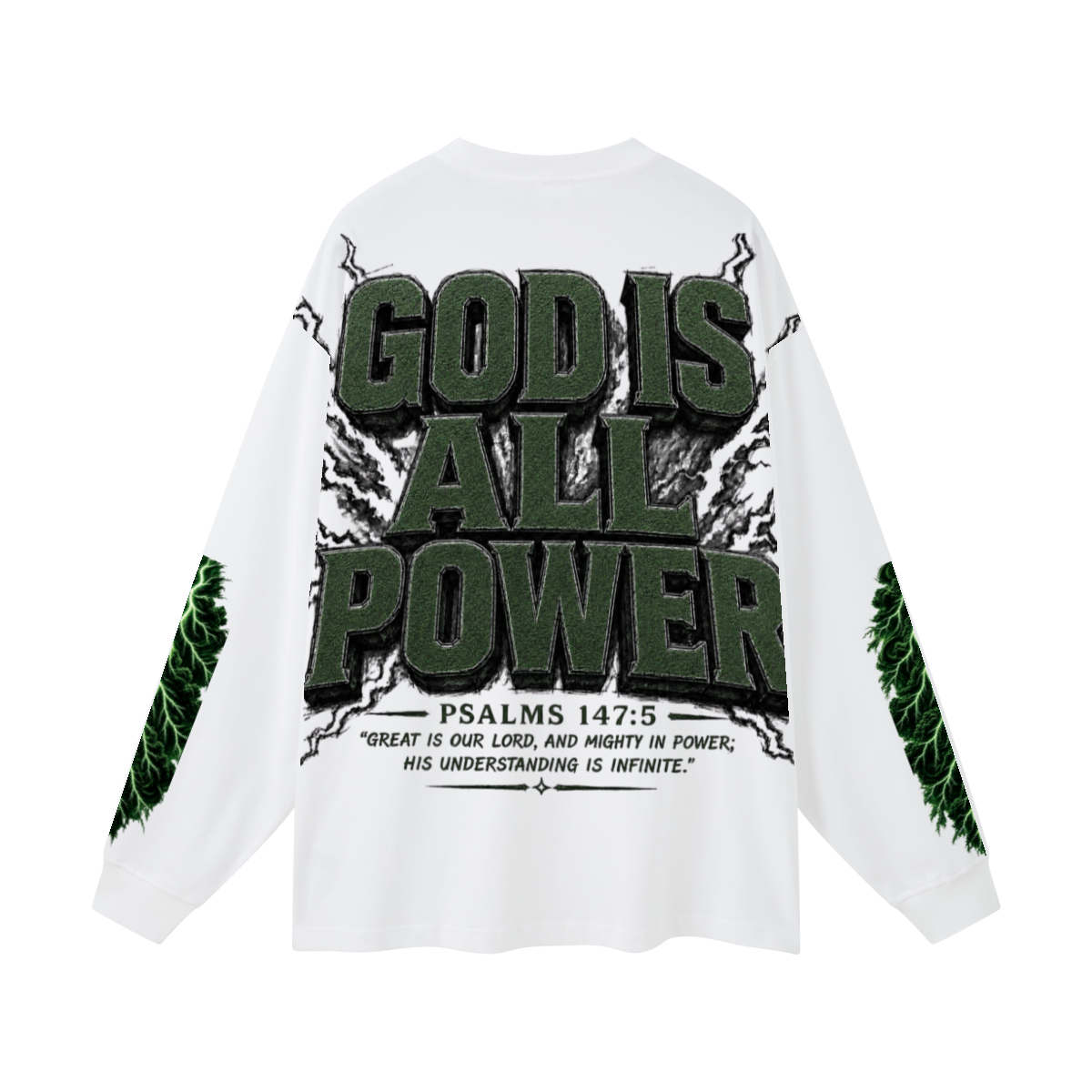 305GSM Unisex Premium Heavyweight Double-Yarn Plain Fabric Earth-Tone Basic Layering Long sleeve White