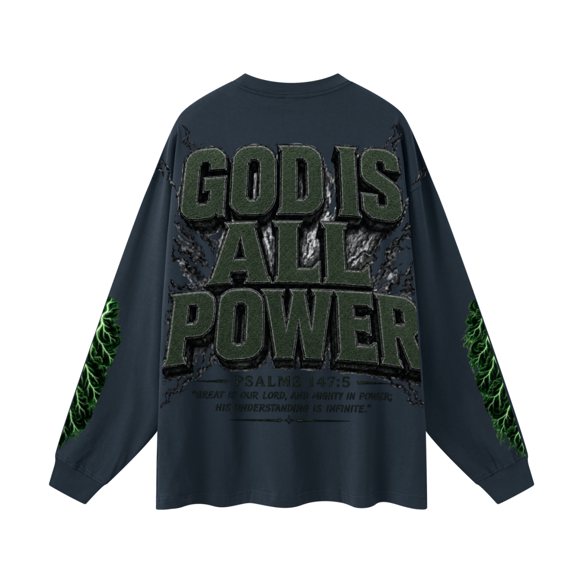 305GSM Unisex Premium Heavyweight Double-Yarn Plain Fabric Earth-Tone Basic Layering Long sleeve Navy Blue