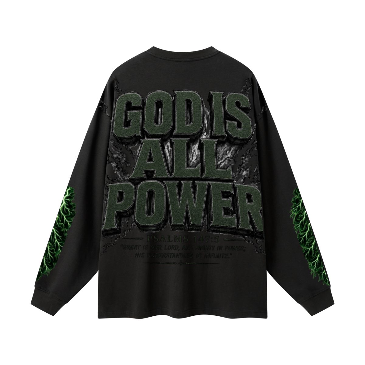 305GSM Unisex Premium Heavyweight Double-Yarn Plain Fabric Earth-Tone Basic Layering Long sleeve Black