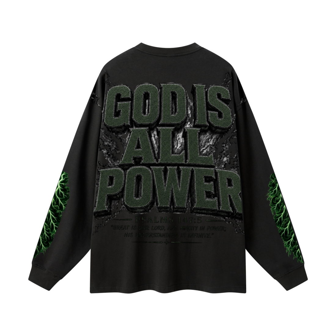 305GSM Unisex Premium Heavyweight Double-Yarn Plain Fabric Earth-Tone Basic Layering Long sleeve Black