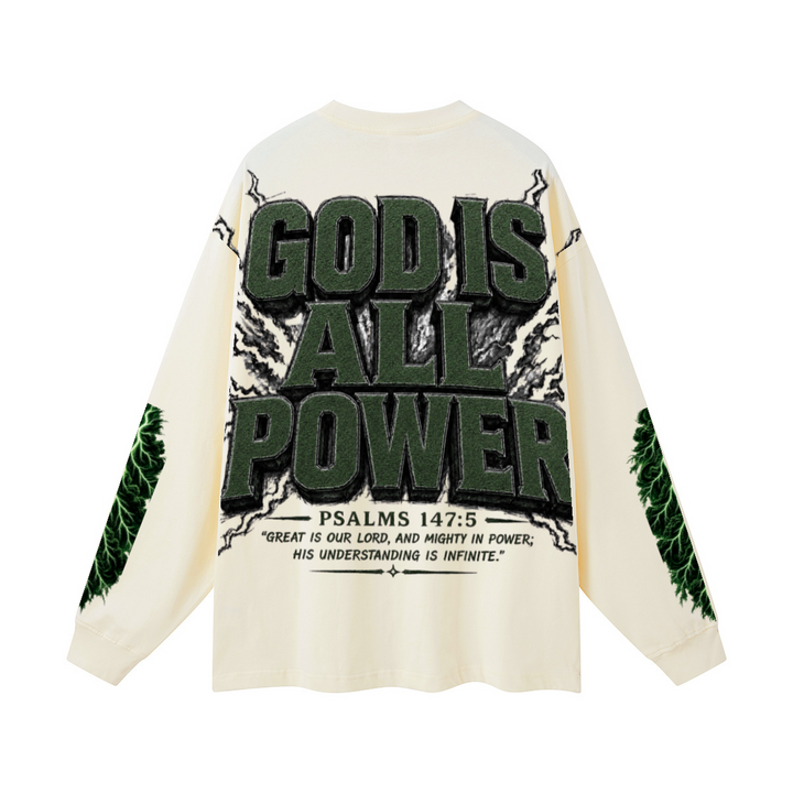 305GSM Unisex Premium Heavyweight Double-Yarn Plain Fabric Earth-Tone Basic Layering Long sleeve Milk Tea White
