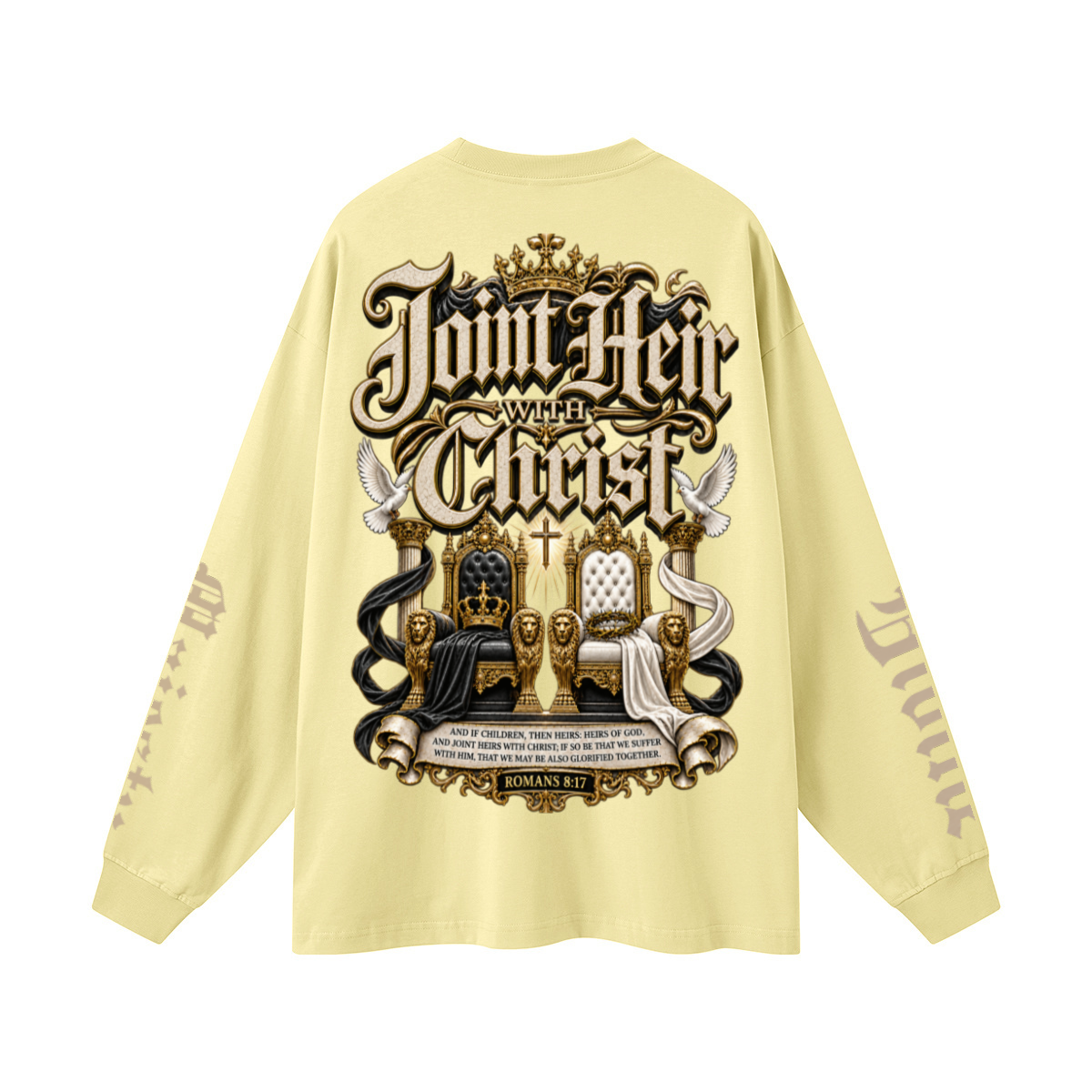 305GSM Unisex Premium Heavyweight Double-Yarn Plain Fabric Earth-Tone Basic Layering Long sleeve Yellow