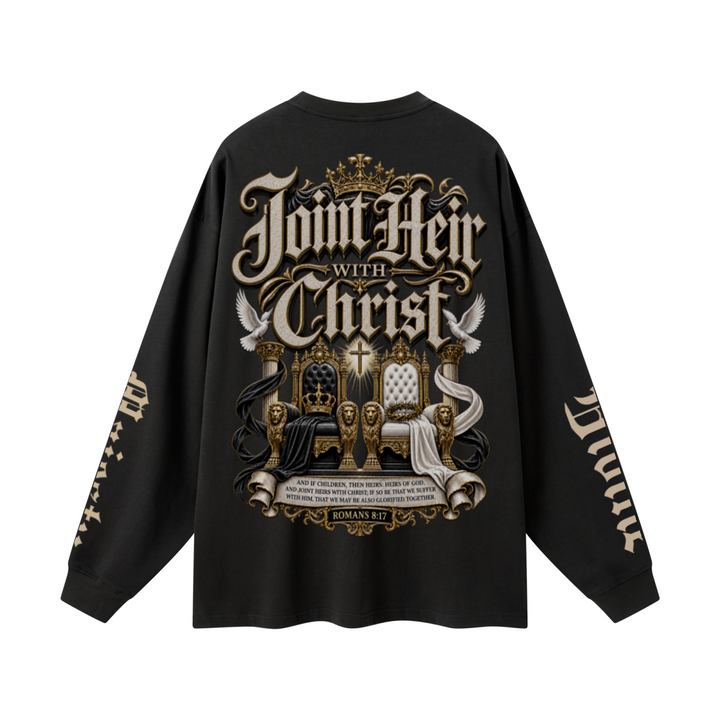 305GSM Unisex Premium Heavyweight Double-Yarn Plain Fabric Earth-Tone Basic Layering Long sleeve Black