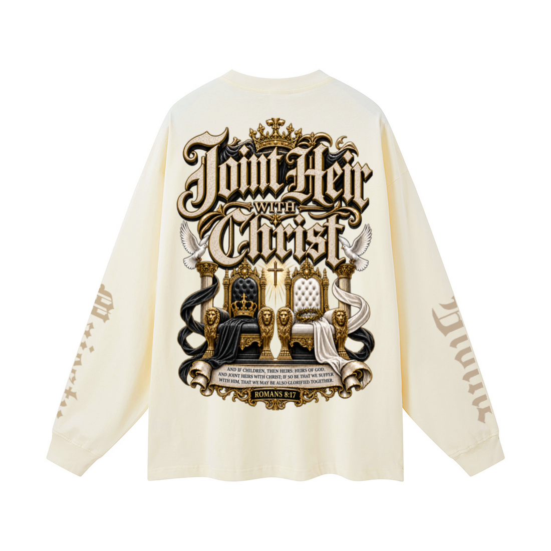 305GSM Unisex Premium Heavyweight Double-Yarn Plain Fabric Earth-Tone Basic Layering Long sleeve Milk Tea White