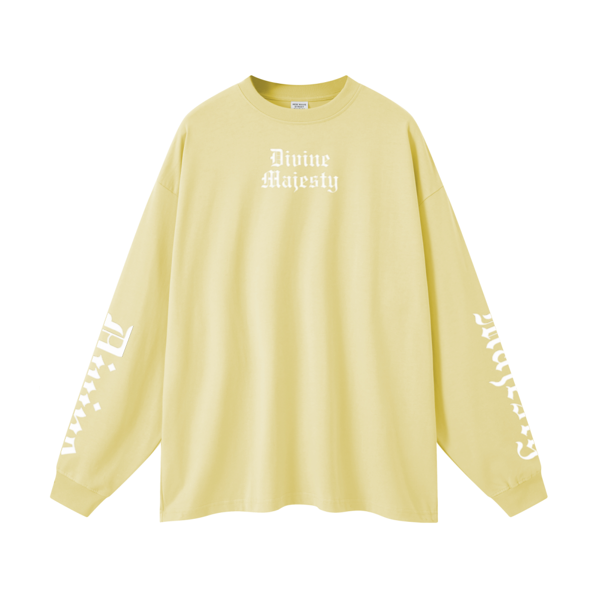 305GSM Unisex Premium Heavyweight Double-Yarn Plain Fabric Earth-Tone Basic Layering Long sleeve Yellow