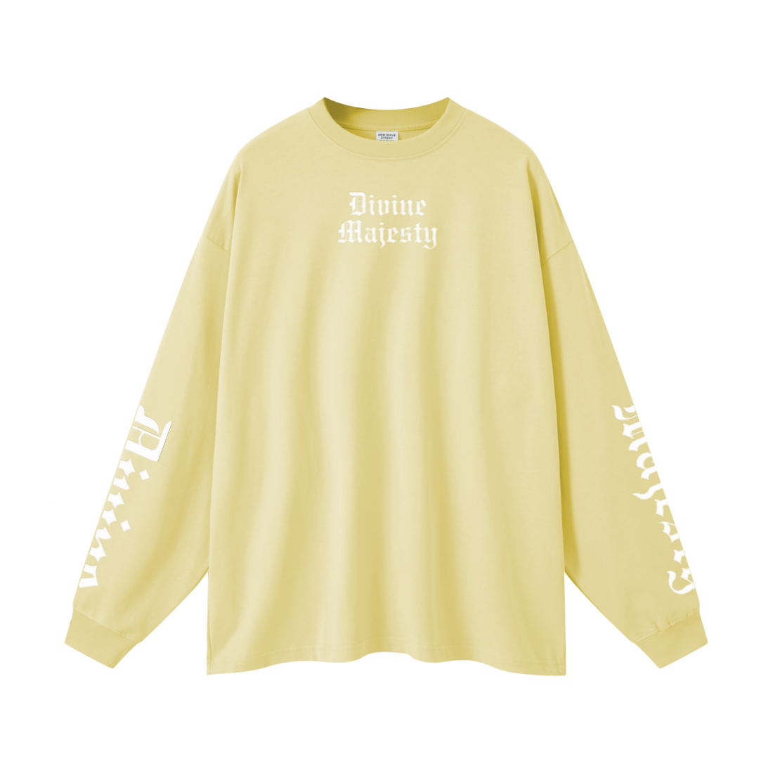 305GSM Unisex Premium Heavyweight Double-Yarn Plain Fabric Earth-Tone Basic Layering Long sleeve Yellow