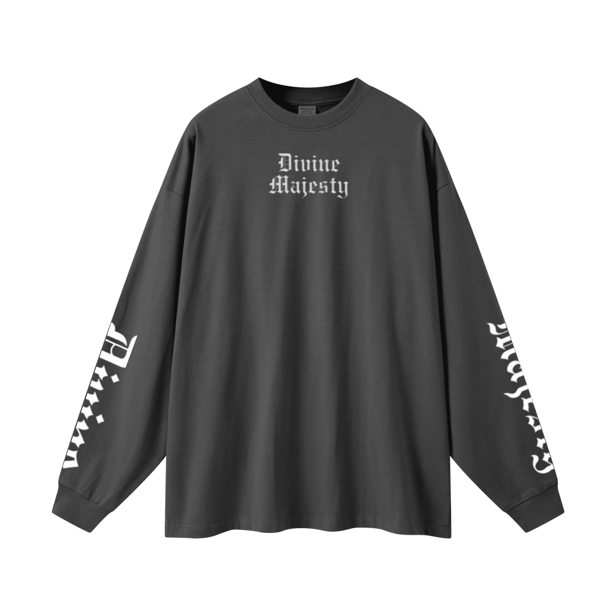 305GSM Unisex Premium Heavyweight Double-Yarn Plain Fabric Earth-Tone Basic Layering Long sleeve Carbon Grey