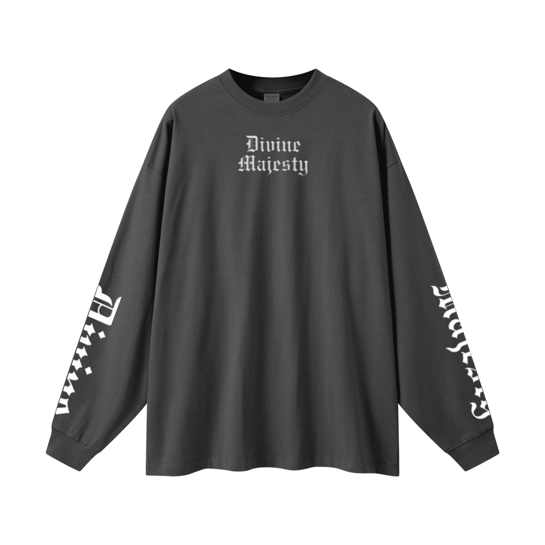 305GSM Unisex Premium Heavyweight Double-Yarn Plain Fabric Earth-Tone Basic Layering Long sleeve Carbon Grey