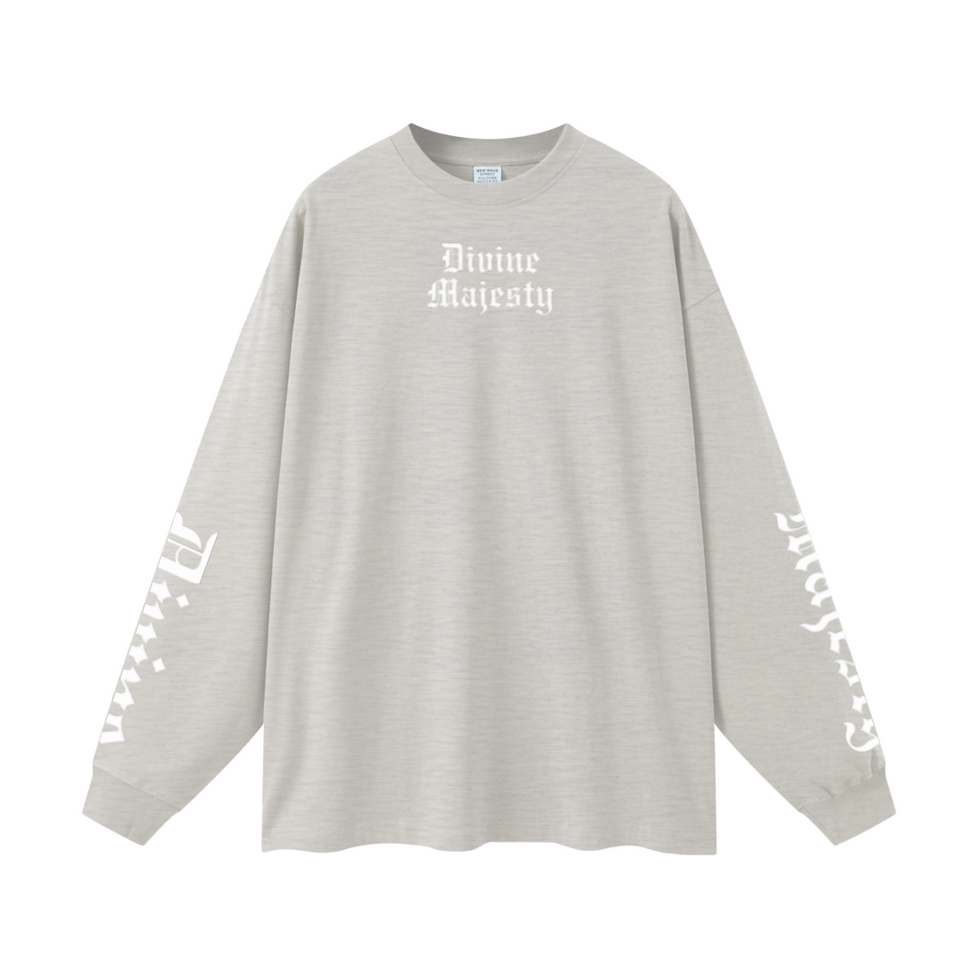 305GSM Unisex Premium Heavyweight Double-Yarn Plain Fabric Earth-Tone Basic Layering Long sleeve Oatmeal Grey
