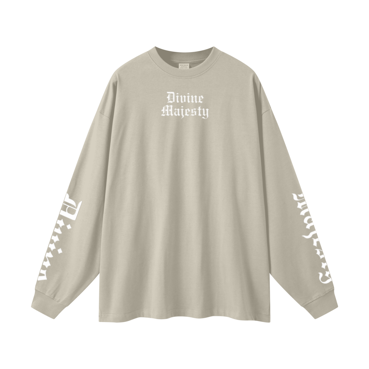 305GSM Unisex Premium Heavyweight Double-Yarn Plain Fabric Earth-Tone Basic Layering Long sleeve Sand