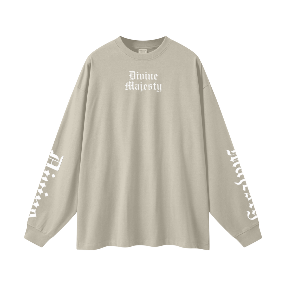 305GSM Unisex Premium Heavyweight Double-Yarn Plain Fabric Earth-Tone Basic Layering Long sleeve Sand