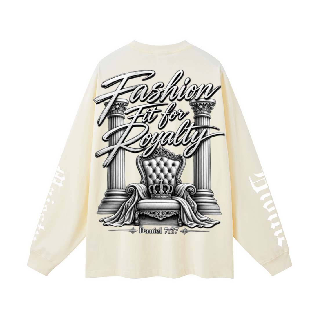 305GSM Unisex Premium Heavyweight Double-Yarn Plain Fabric Earth-Tone Basic Layering Long sleeve Milk Tea White