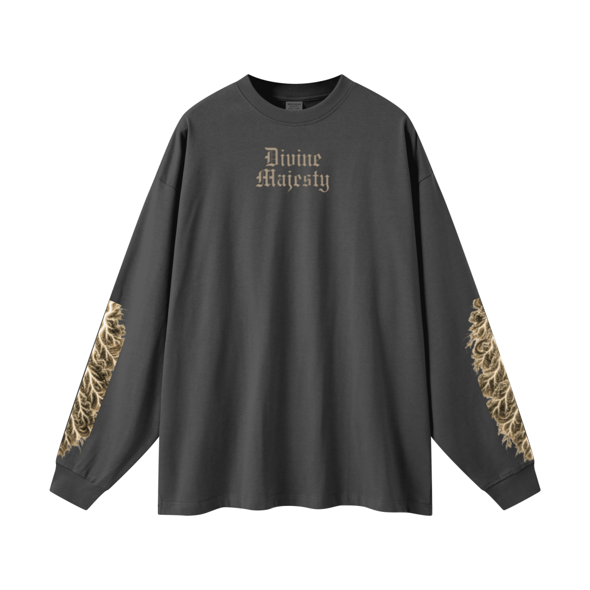 305GSM Unisex Premium Heavyweight Double-Yarn Plain Fabric Earth-Tone Basic Layering Long sleeve Carbon Grey