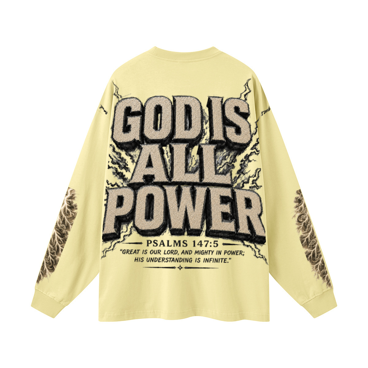 305GSM Unisex Premium Heavyweight Double-Yarn Plain Fabric Earth-Tone Basic Layering Long sleeve Yellow