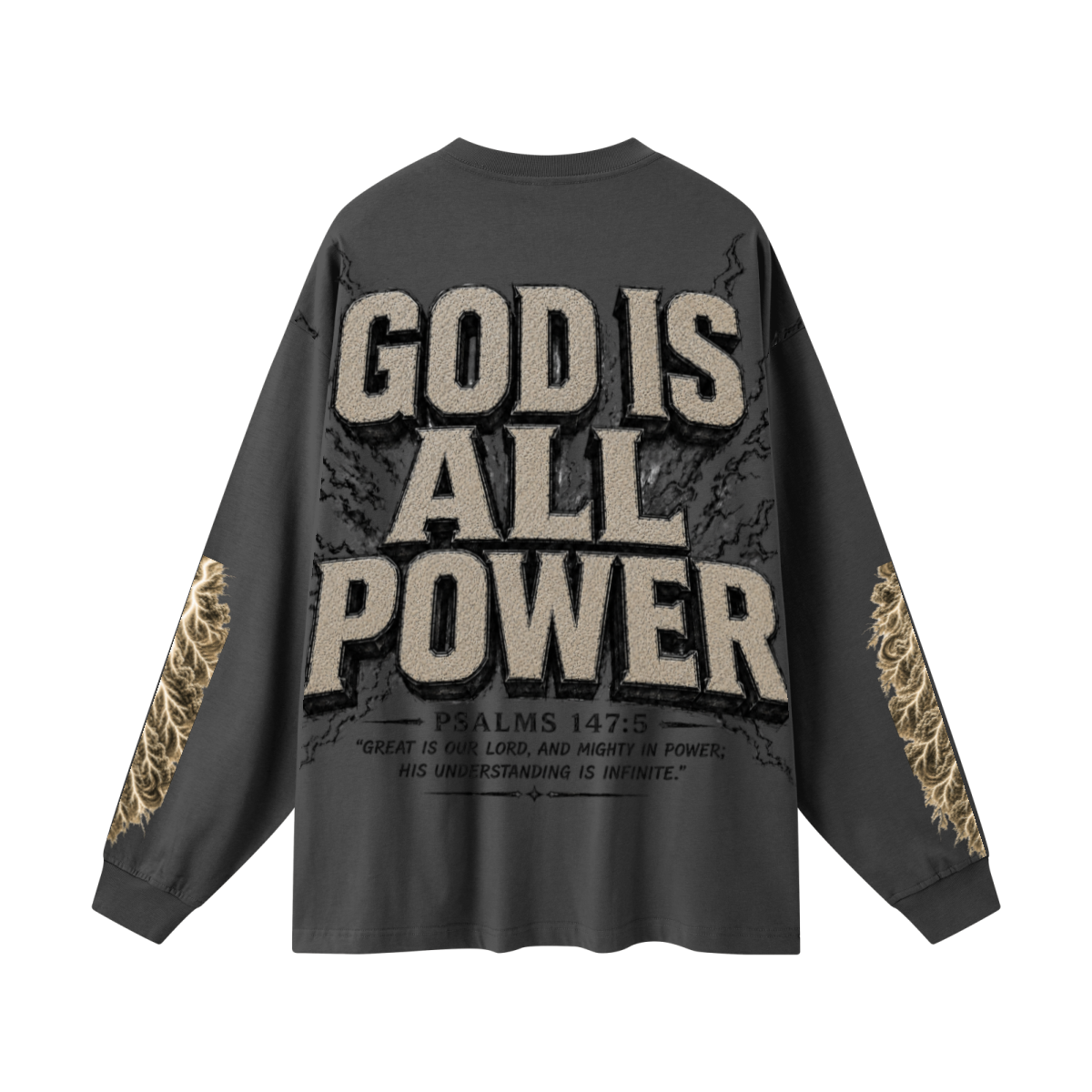 305GSM Unisex Premium Heavyweight Double-Yarn Plain Fabric Earth-Tone Basic Layering Long sleeve Carbon Grey