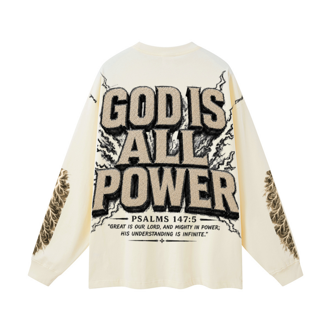 305GSM Unisex Premium Heavyweight Double-Yarn Plain Fabric Earth-Tone Basic Layering Long sleeve Milk Tea White