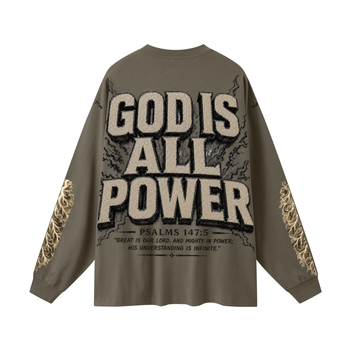 305GSM Unisex Premium Heavyweight Double-Yarn Plain Fabric Earth-Tone Basic Layering Long sleeve Brown