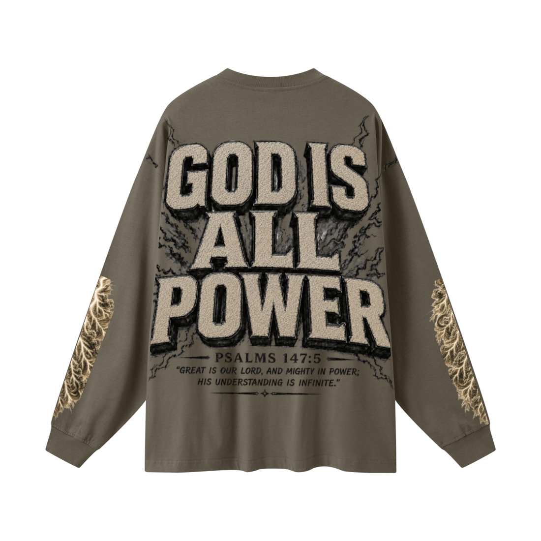 305GSM Unisex Premium Heavyweight Double-Yarn Plain Fabric Earth-Tone Basic Layering Long sleeve Brown